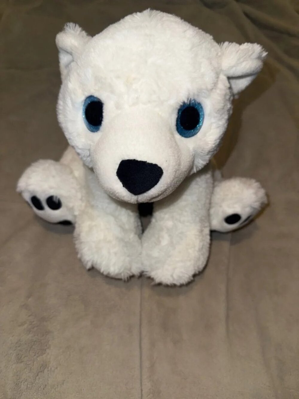 NWT Polar Bear Stuffed Animal with Blue Glitter Eyes - Picture 2 of 5